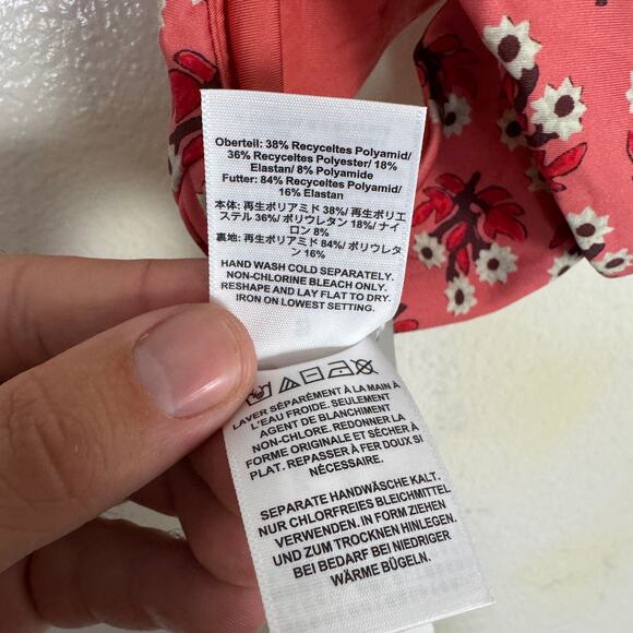 J.Crew Classic Sculpt Sunny Bikini Bottom WMNS S Coral Floral High-Cut Mid Rise - Picture 8 of 9